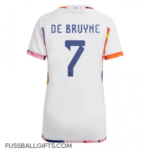 Belgien Kevin De Bruyne #7 Fußballbekleidung Auswärtstrikot Damen WM 2022 Kurzarm